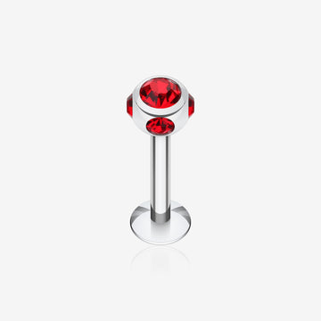 Aurora Gem Ball Steel Labret-Red